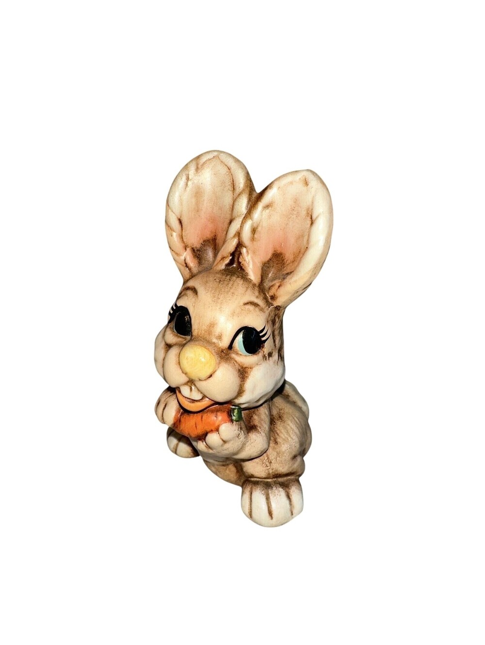 Kitsch Bunny Rabbit 5" Made In Korea Whimsy Figurine CERAMIC VINTAGE EASTER